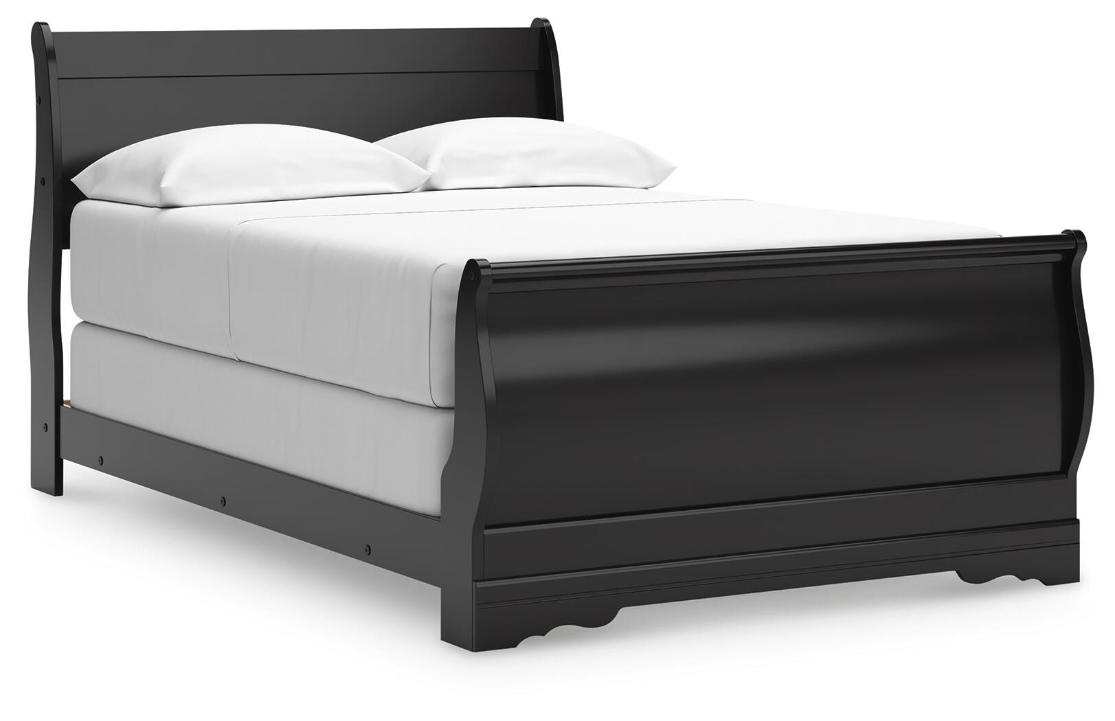 Huey Vineyard Full Sleigh Bed, Black, large