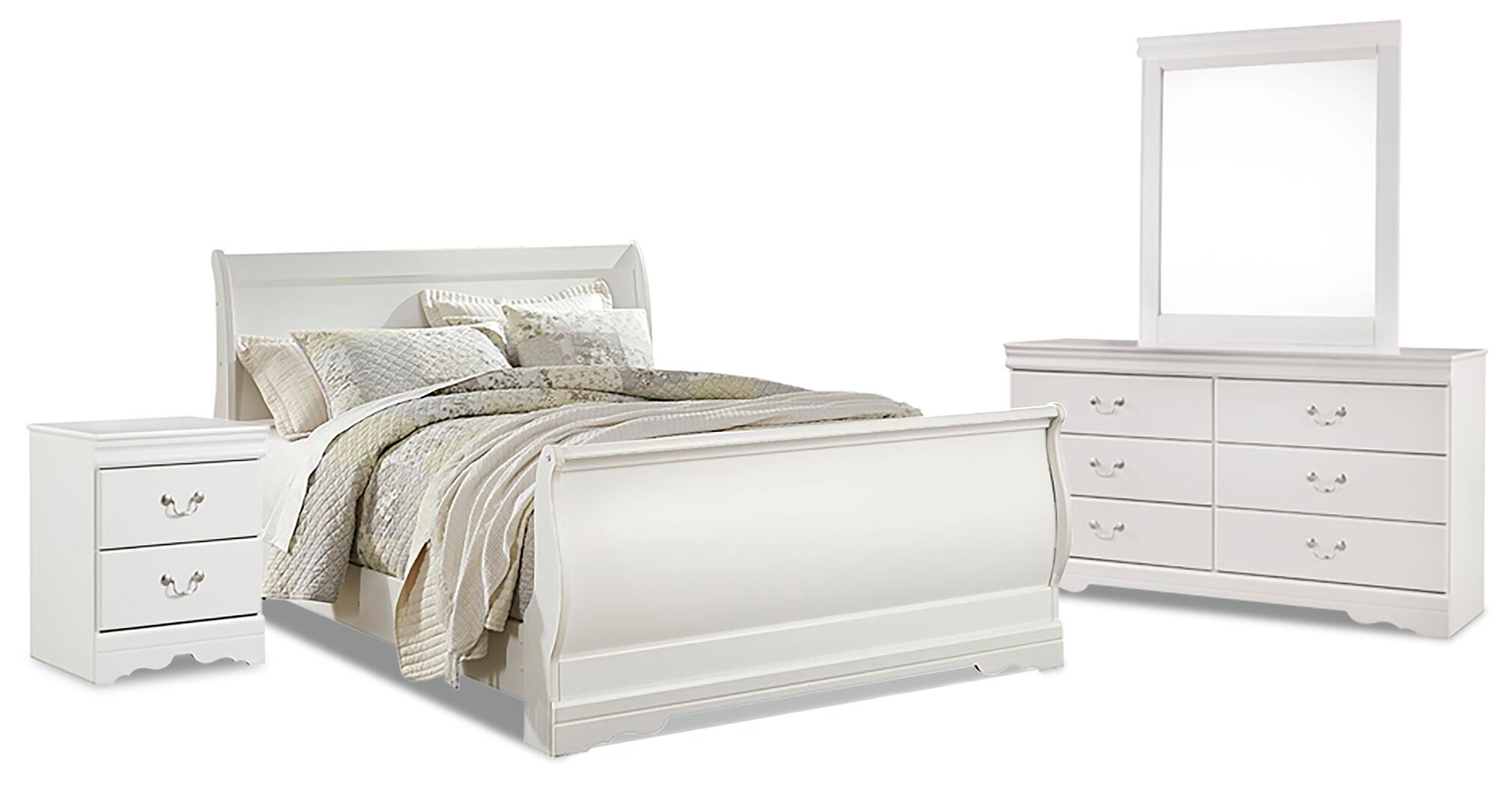 Cama trineo, tocador, espejo y mesita de noche Anarasia Queen - image 1