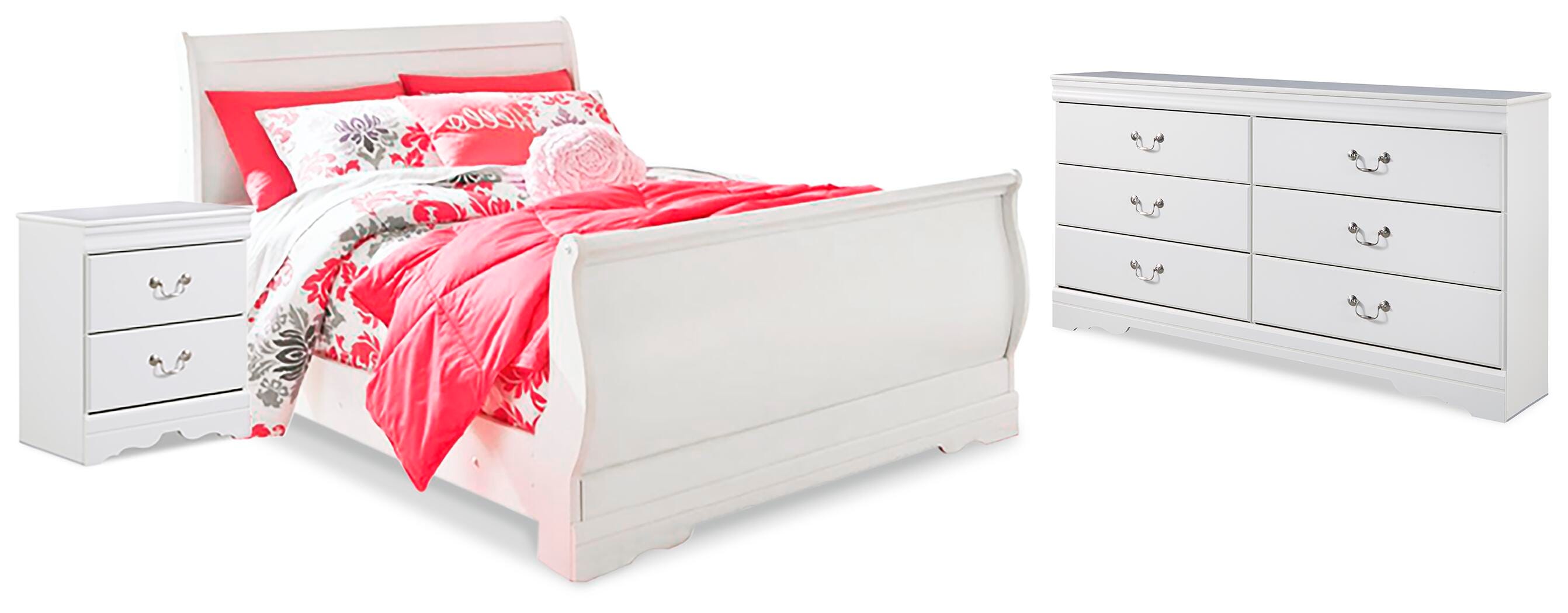 Anarasia Full Sleigh Bed, Dresser and Nightstand - image 1