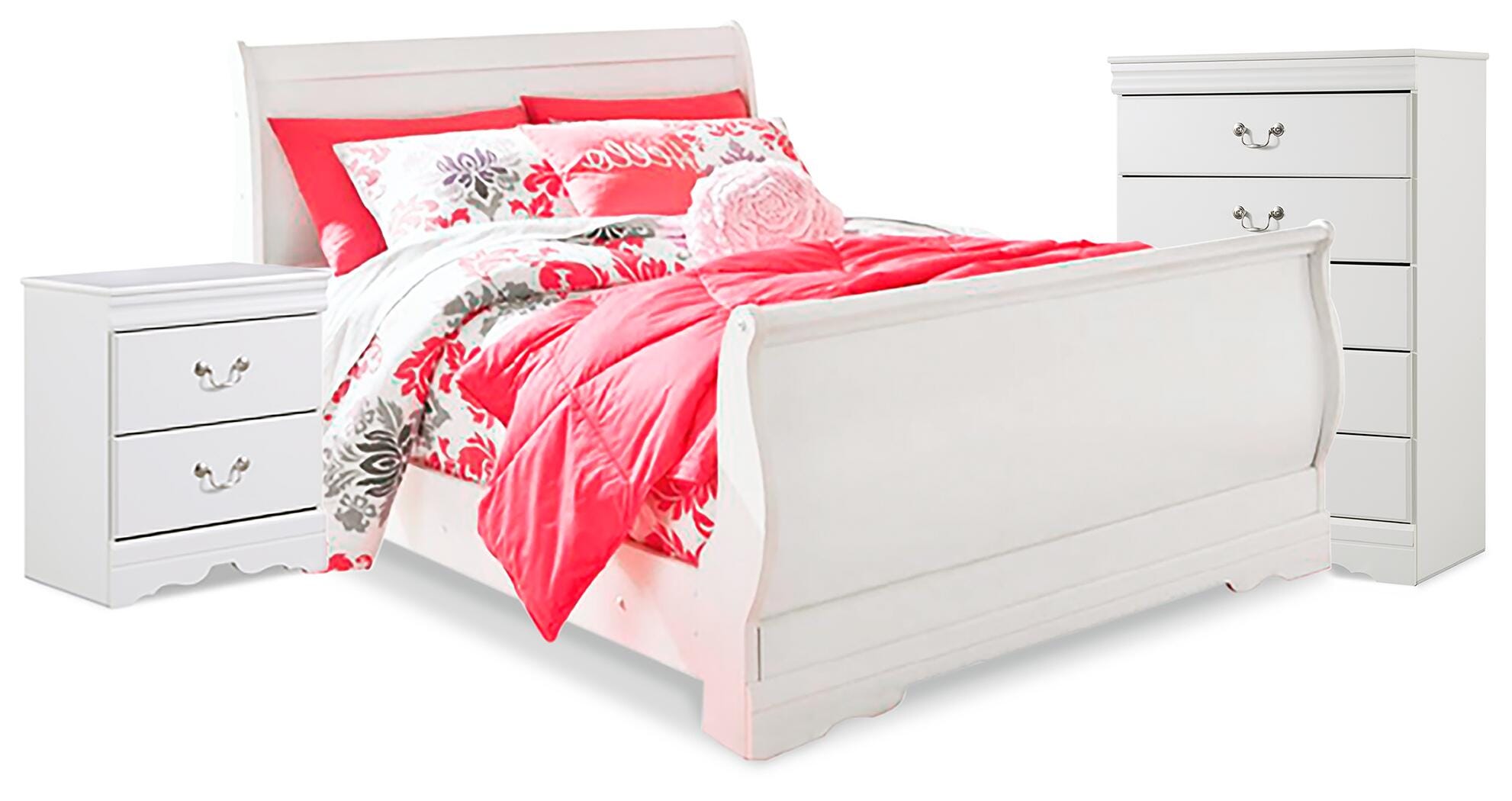 Anarasia Full Sleigh Bed, Chest and Nightstand - image 1