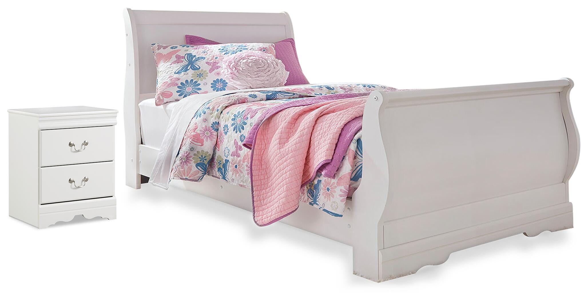 Cama trineo doble Anarasia con mesita de noche - image 1