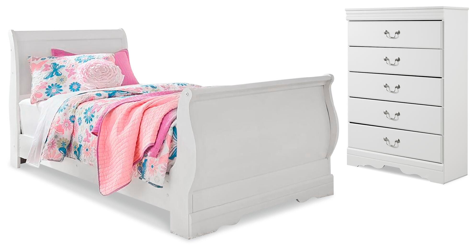 Anarasia Twin Sleigh Bed and Chest - image 1