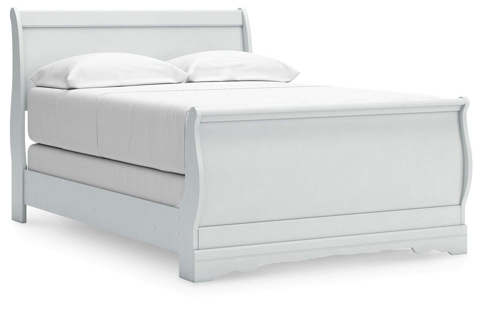 Anarasia Full Sleigh Bed, White, large