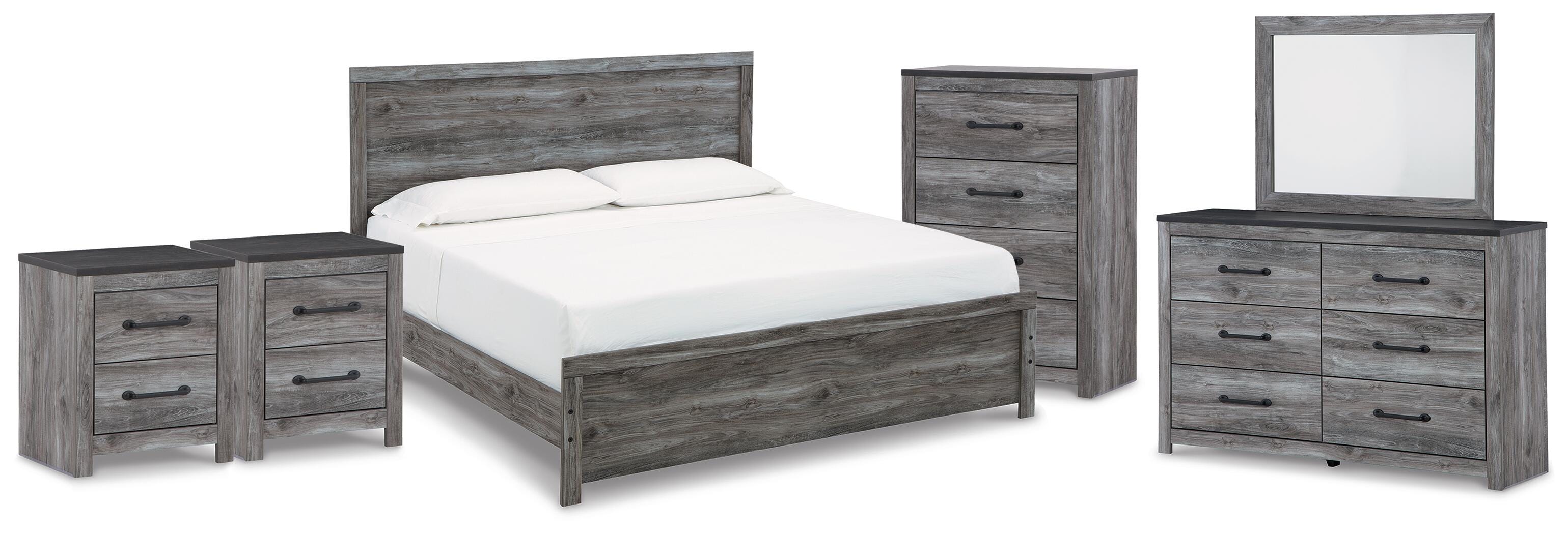Bronyan King Panel Bed, Dresser, Mirror, Chest and 2 Nightstands - image 1
