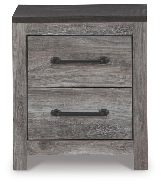 Bronyan 22" 2 Drawer Nightstand, Dark Gray
