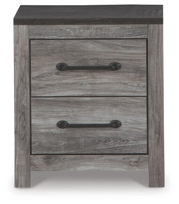 Bronyan 22" 2 Drawer Nightstand, Dark Gray