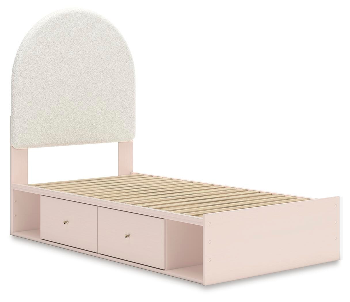 Cama tapizada doble con panel Wistenpine y almacenaje - image 4