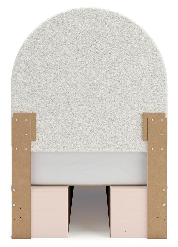 Cama tapizada doble con panel Wistenpine y almacenaje - image 7