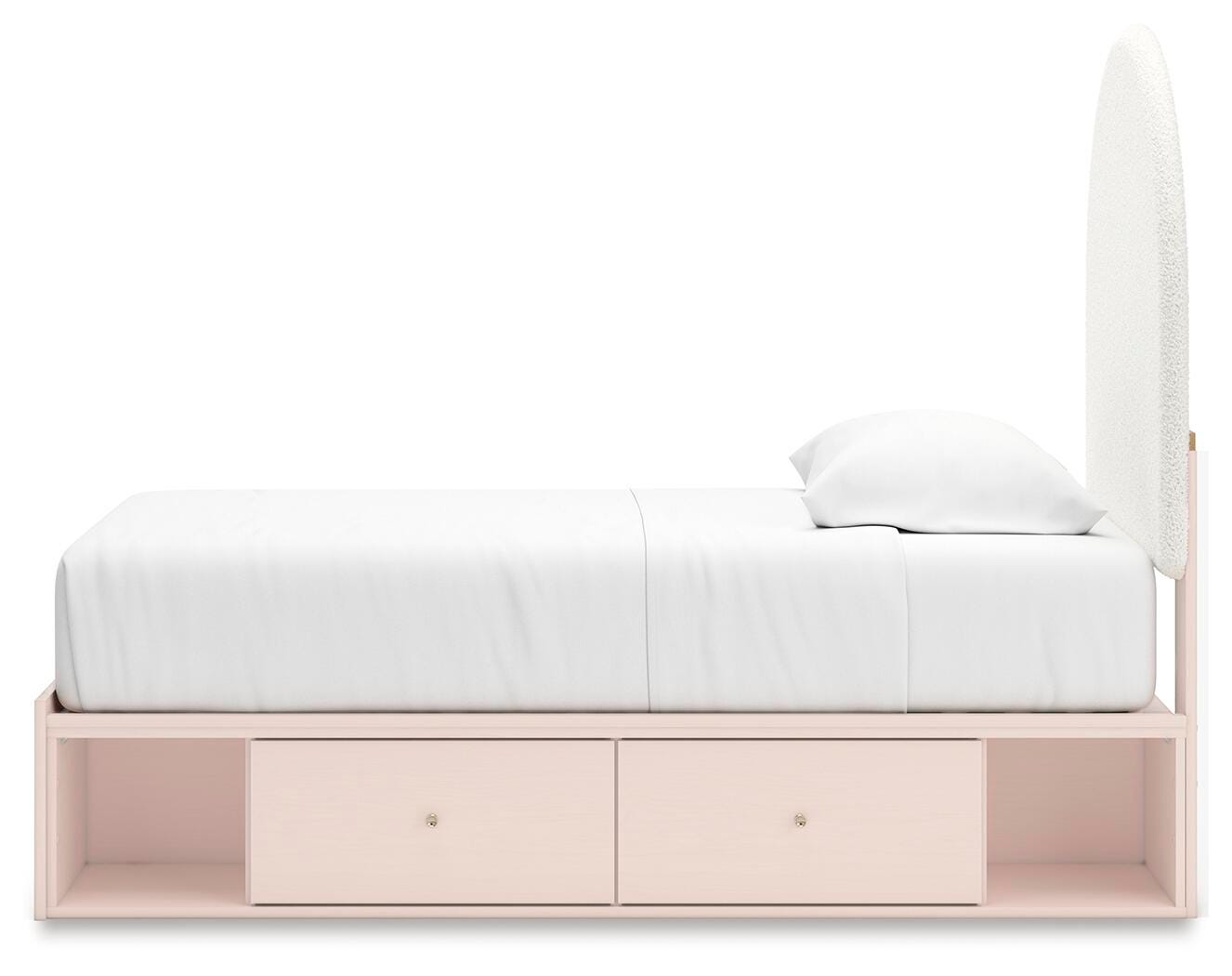 Cama tapizada doble con panel Wistenpine y almacenaje - image 8