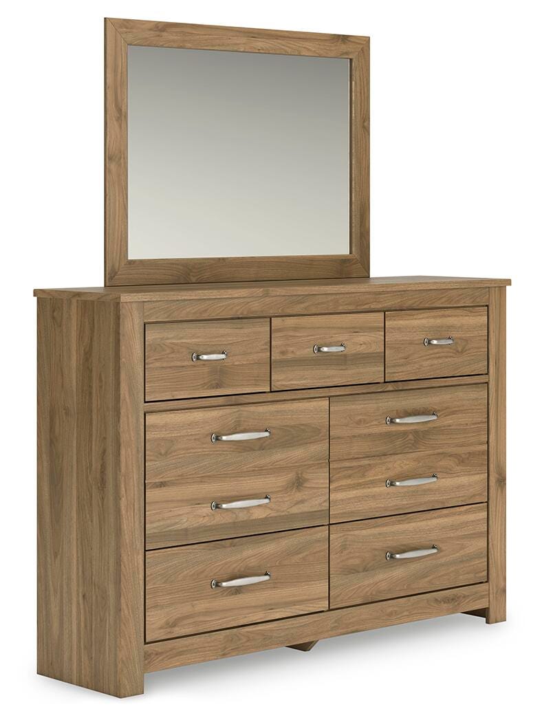 Zanbrook Queen Panel Headboard with Mirrored Dresser | Ashley