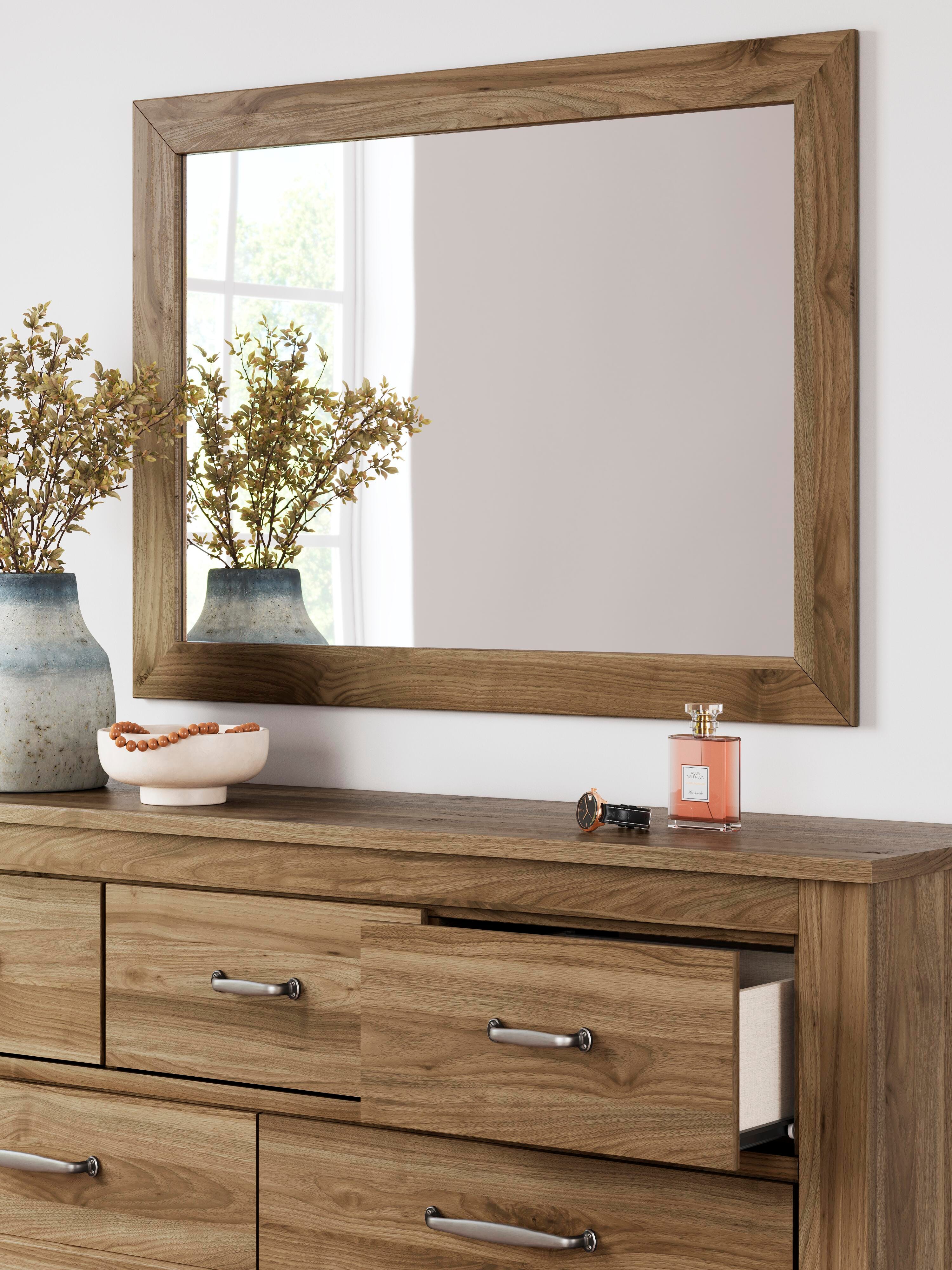 Zanbrook Queen Panel Headboard with Mirrored Dresser | Ashley