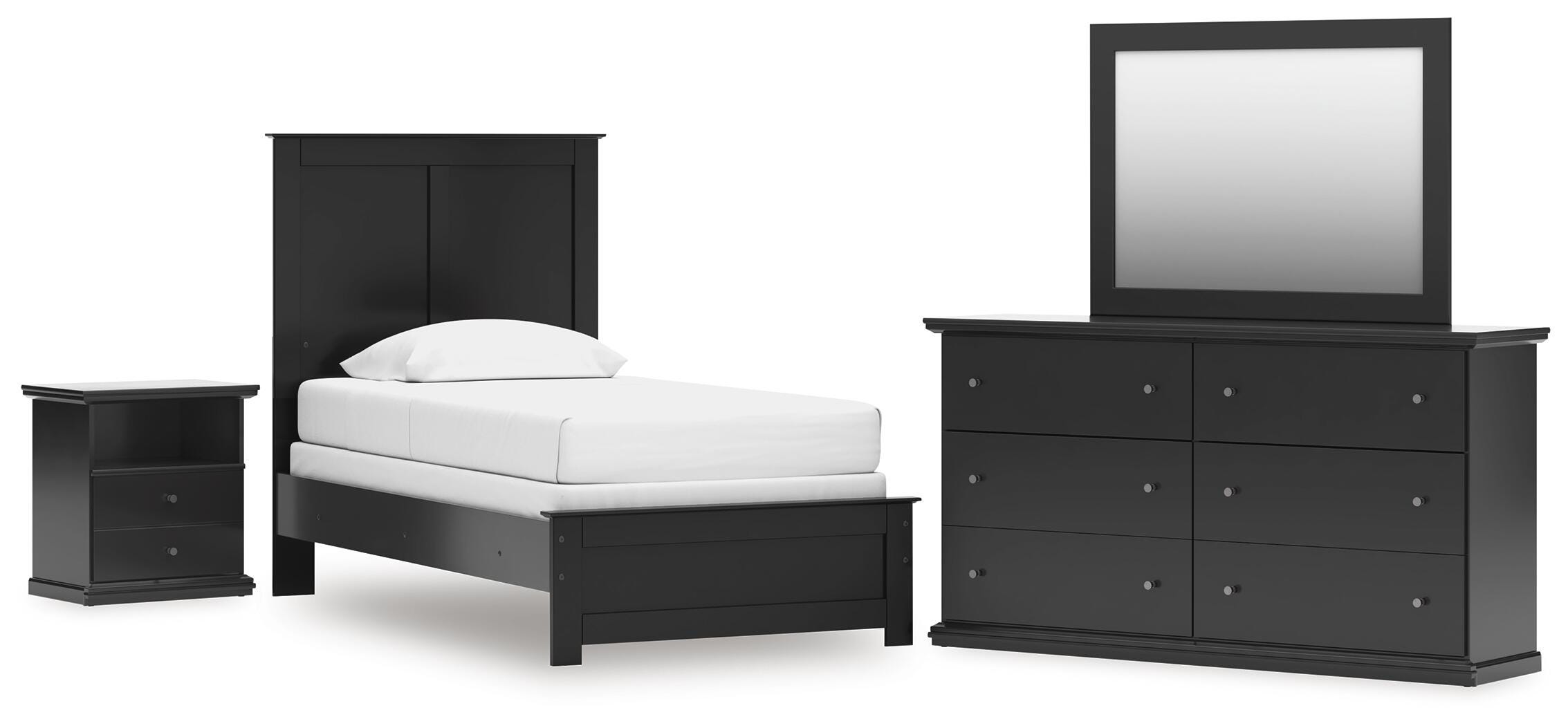 Maribel Twin Panel Bed, Dresser, Mirror and Nightstand - image 1