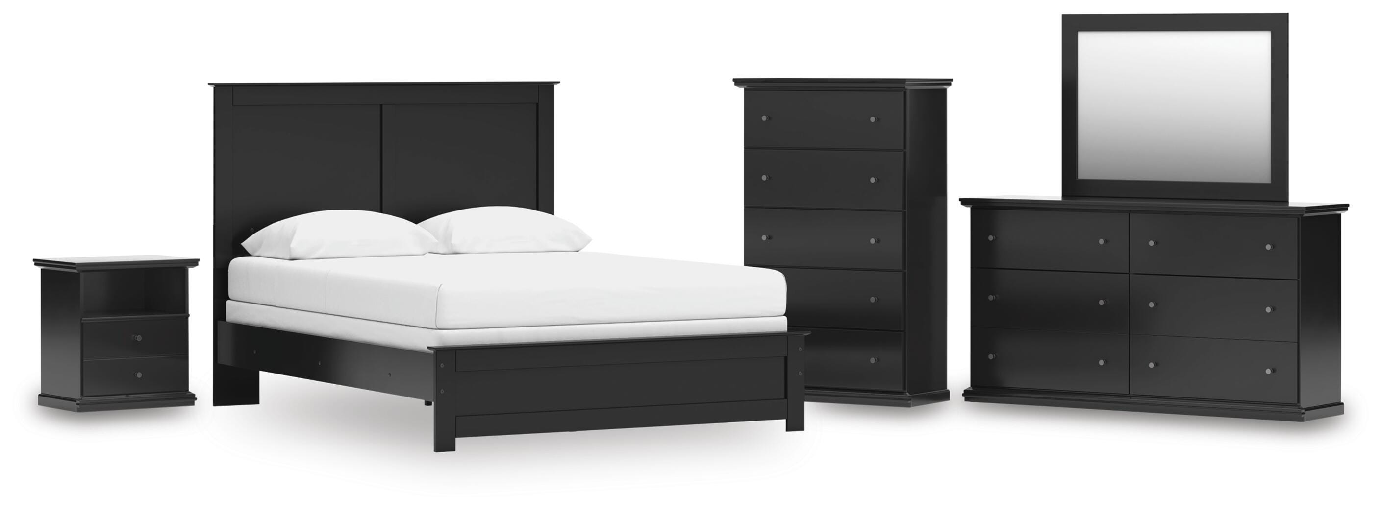 Maribel Queen Panel Bed, Dresser, Mirror, Chest and Nightstand - image 1