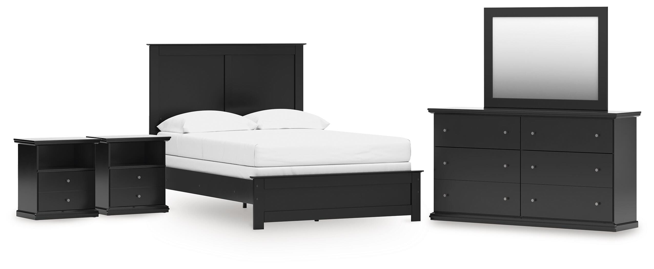 Maribel Full Panel Bed with Dresser, Mirror and 2 Nightstands - image 1