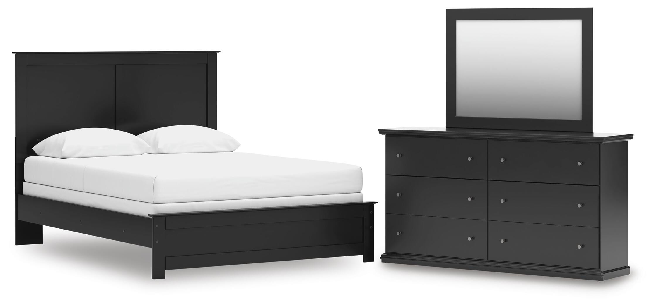 Cama queen Maribel con cómoda y espejo - image 1