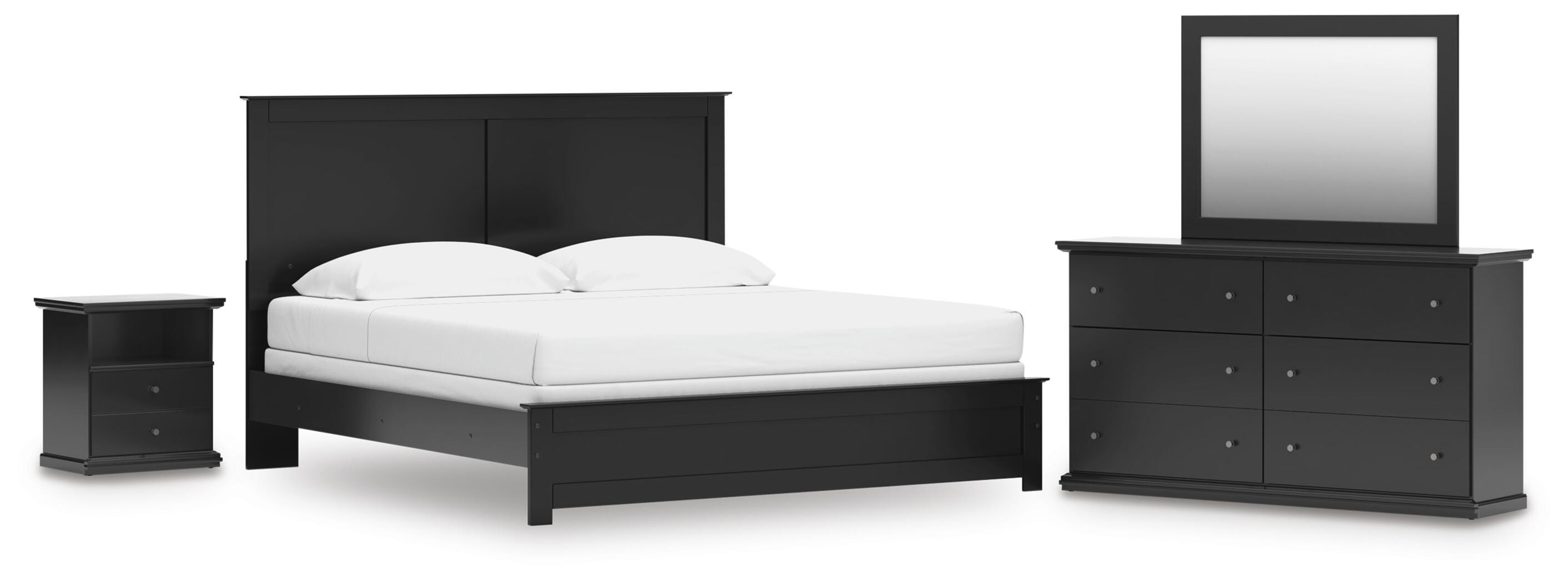 Maribel King Panel Bed, Dresser, Mirror and Nightstand - image 1
