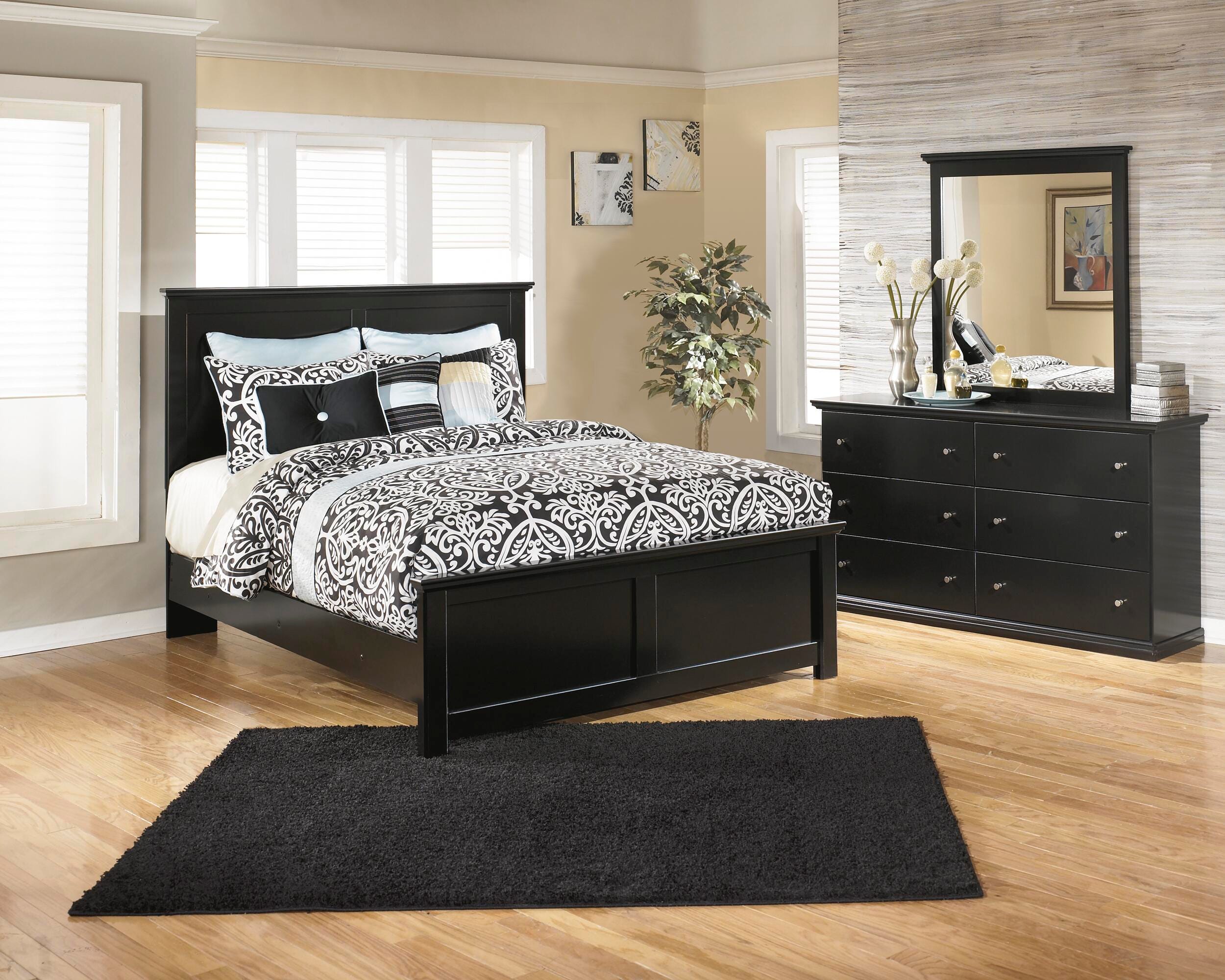 Maribel Queen Panel Bed with Dresser Mirror, , rollover