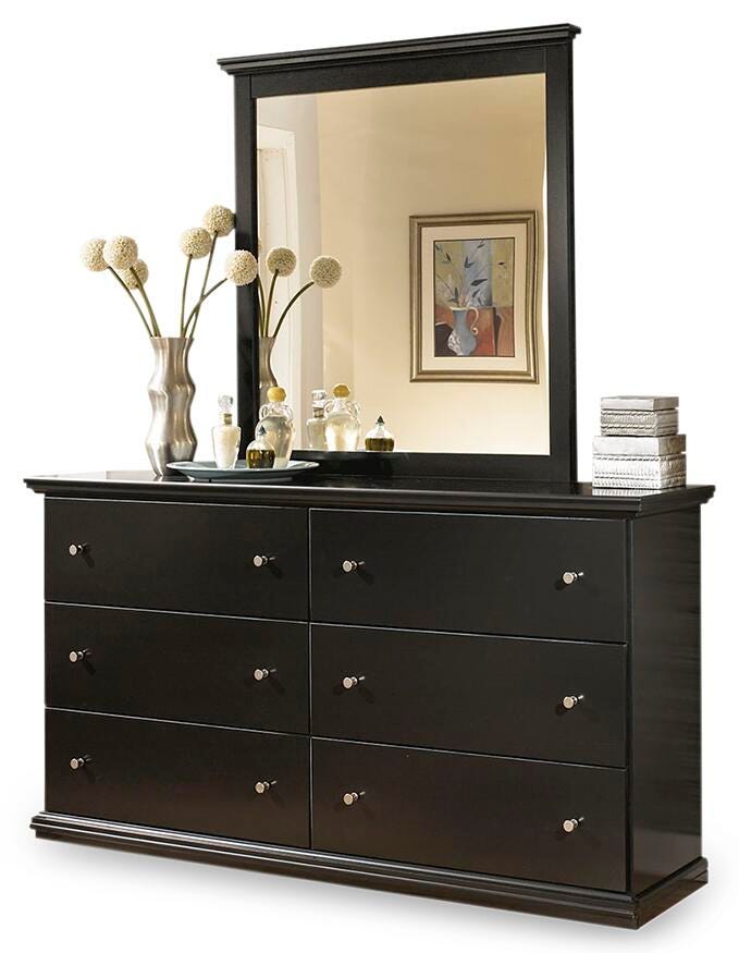 Maribel Queen Panel Bed with Dresser Mirror, , large