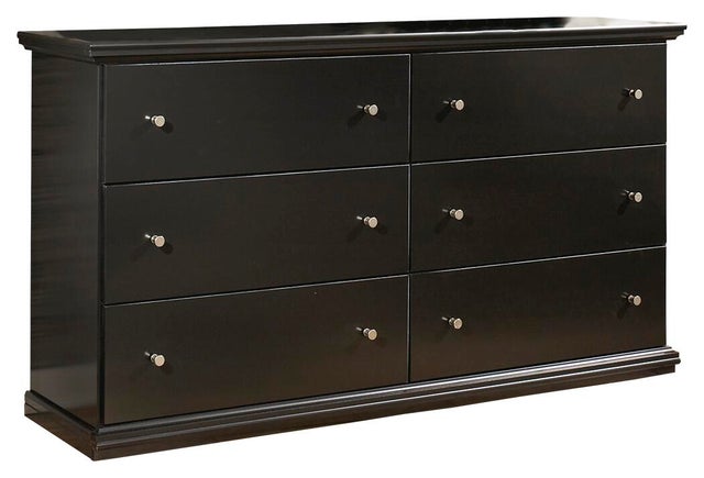 Maribel 6 Drawer Dresser, Black
