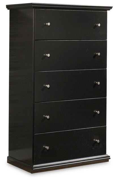 Maribel 5 Drawer Chest of Drawers, Black