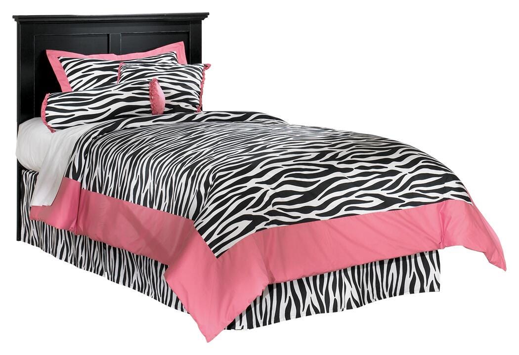 Maribel Twin Panel Headboard, Black, large