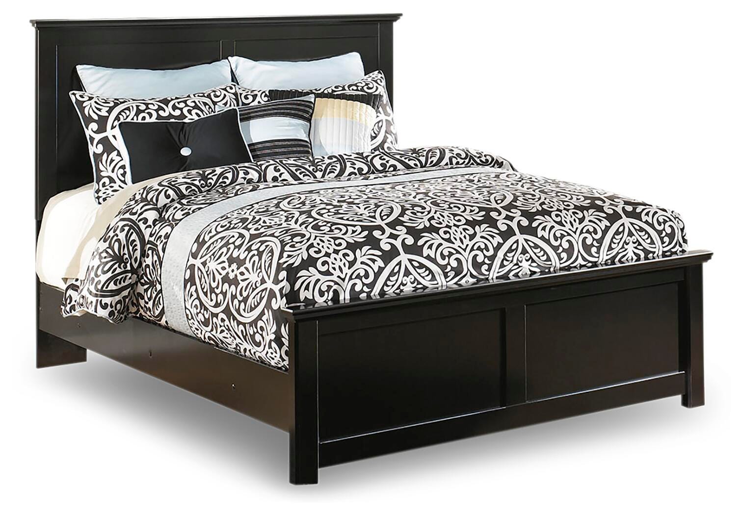 Maribel Queen Panel Bed, Black, large