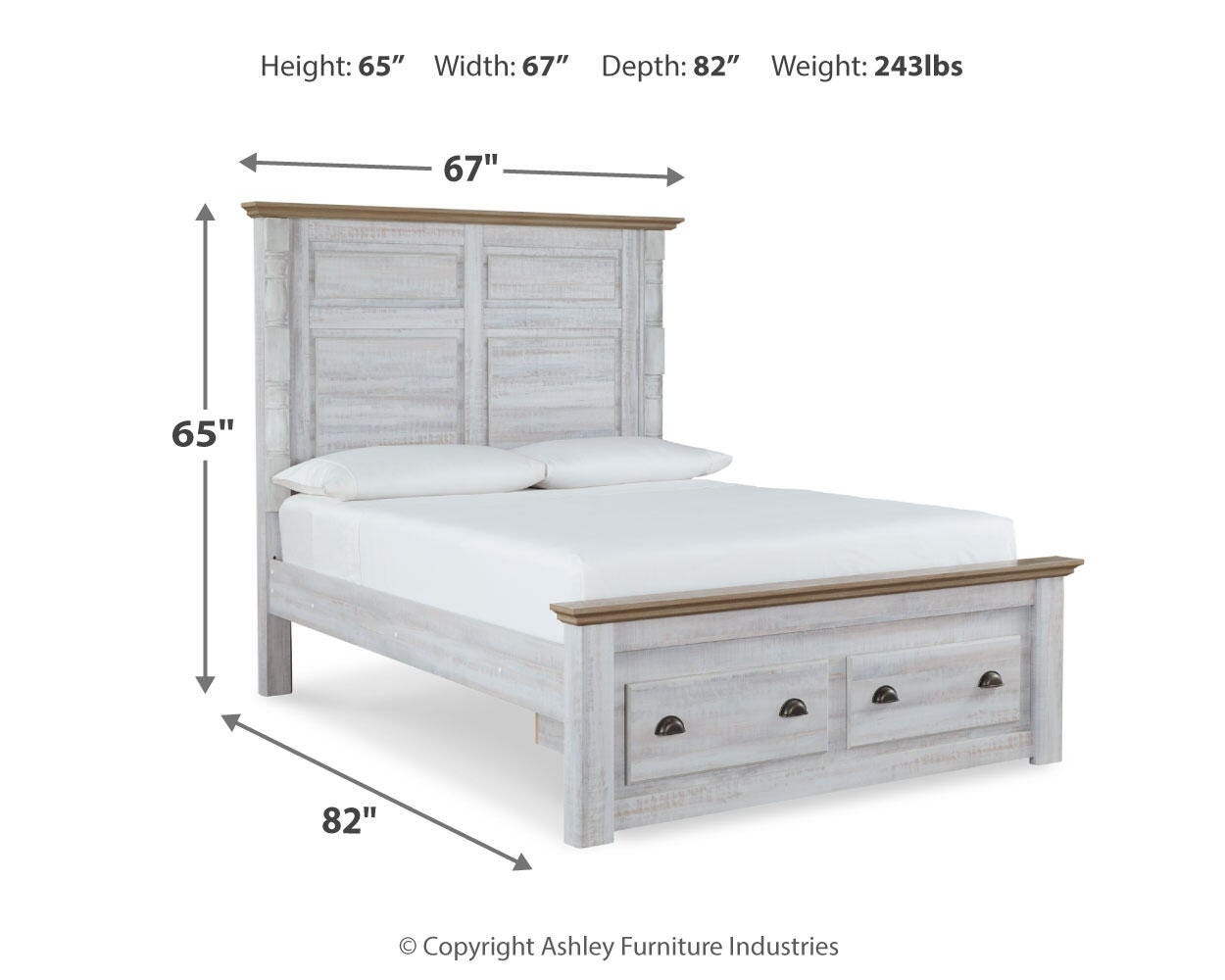 Haven Bay Queen Panel Storage Bed, Two-tone, large