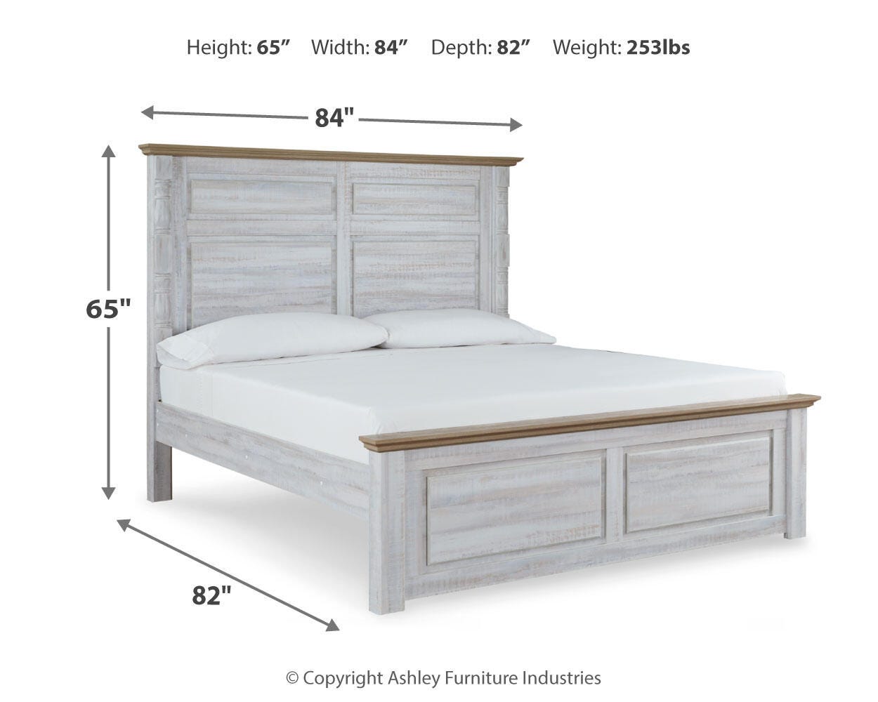 Haven Bay King Panel Bed, Two-tone, large
