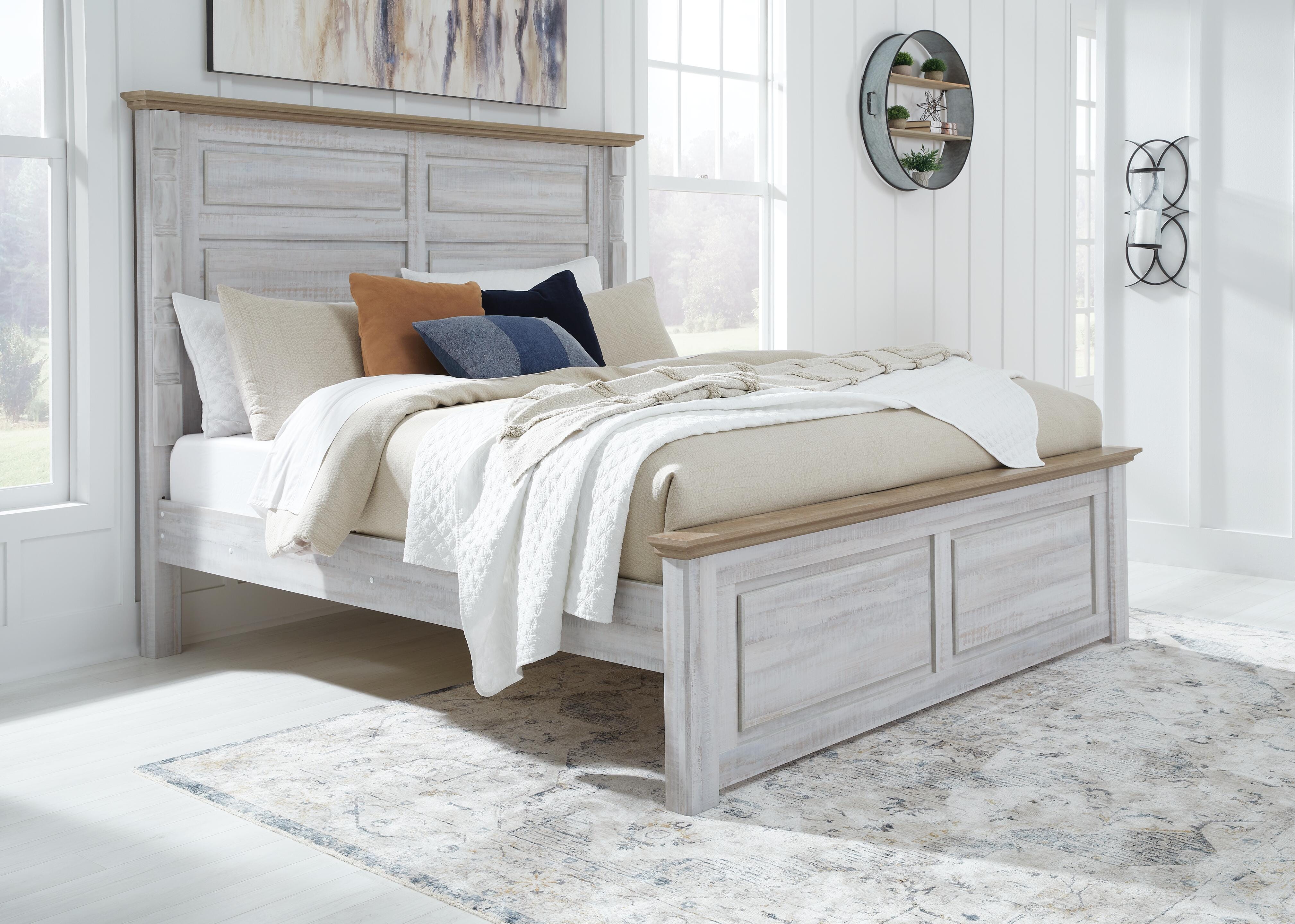 Haven Bay King Panel Bed, Two-tone, large
