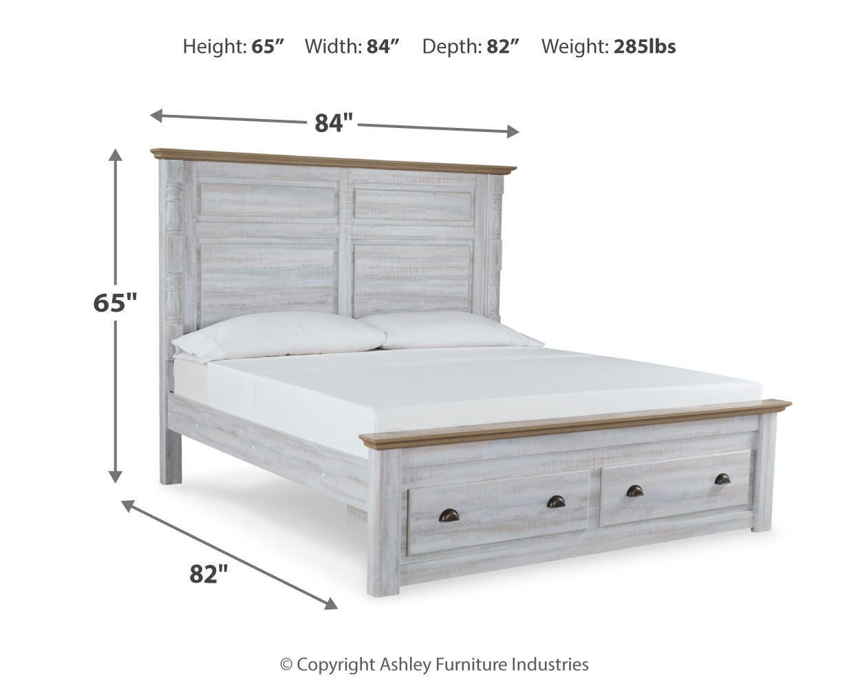 Haven Bay King Panel Storage Bed, Two-tone, large