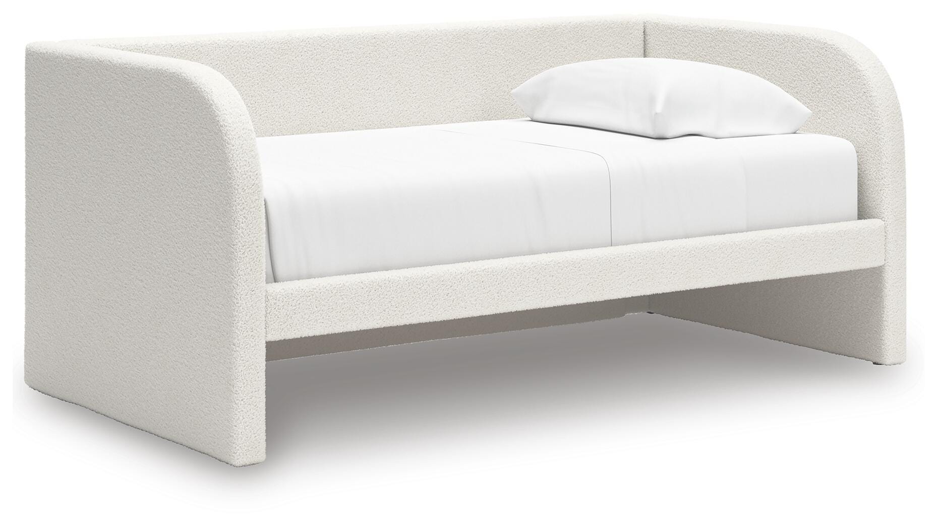 Shapella Twin Upholstered Day Bed, Tan/White, large