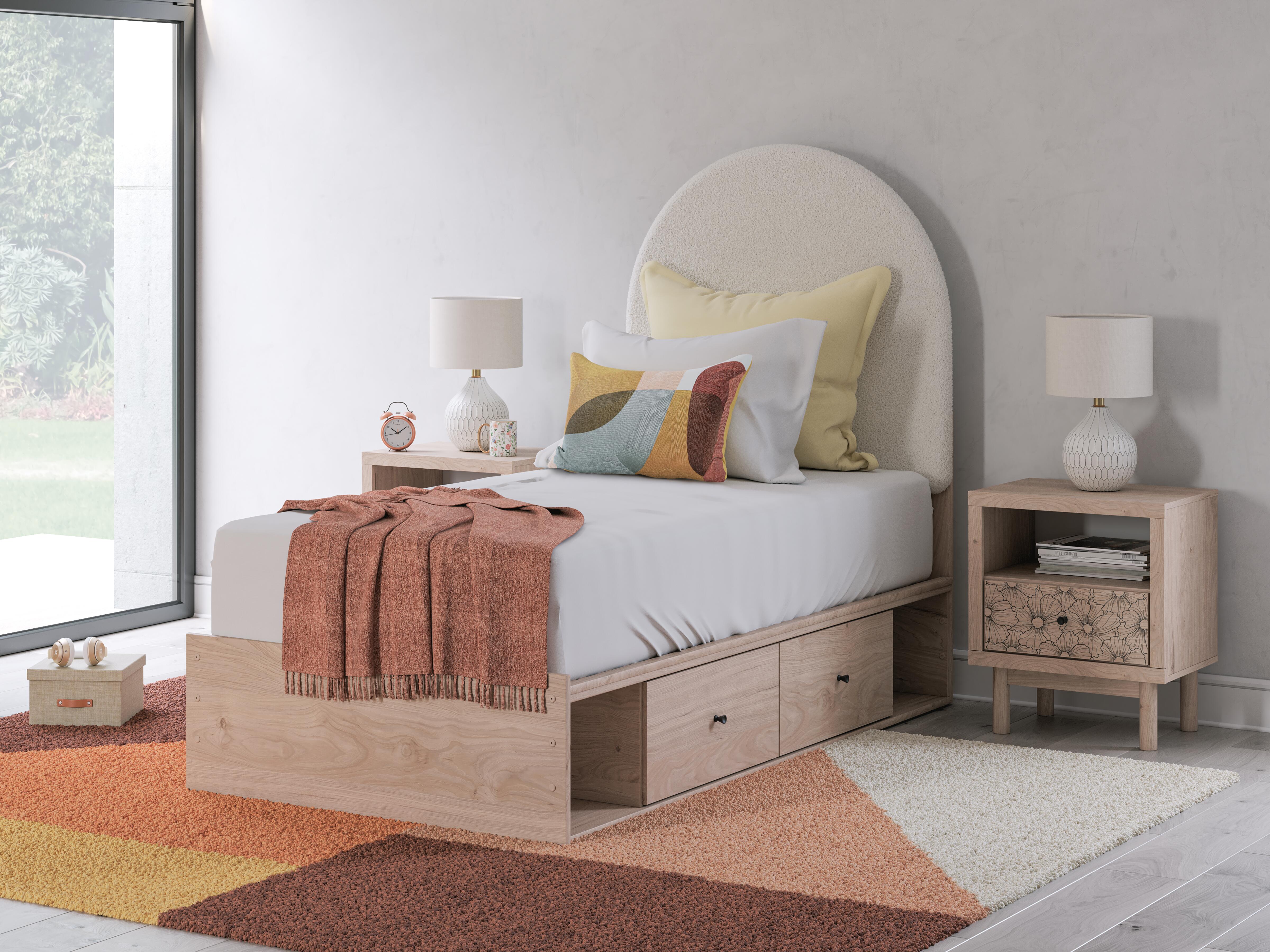 Shapella Twin Upholstered Panel Bed with Storage - image 1