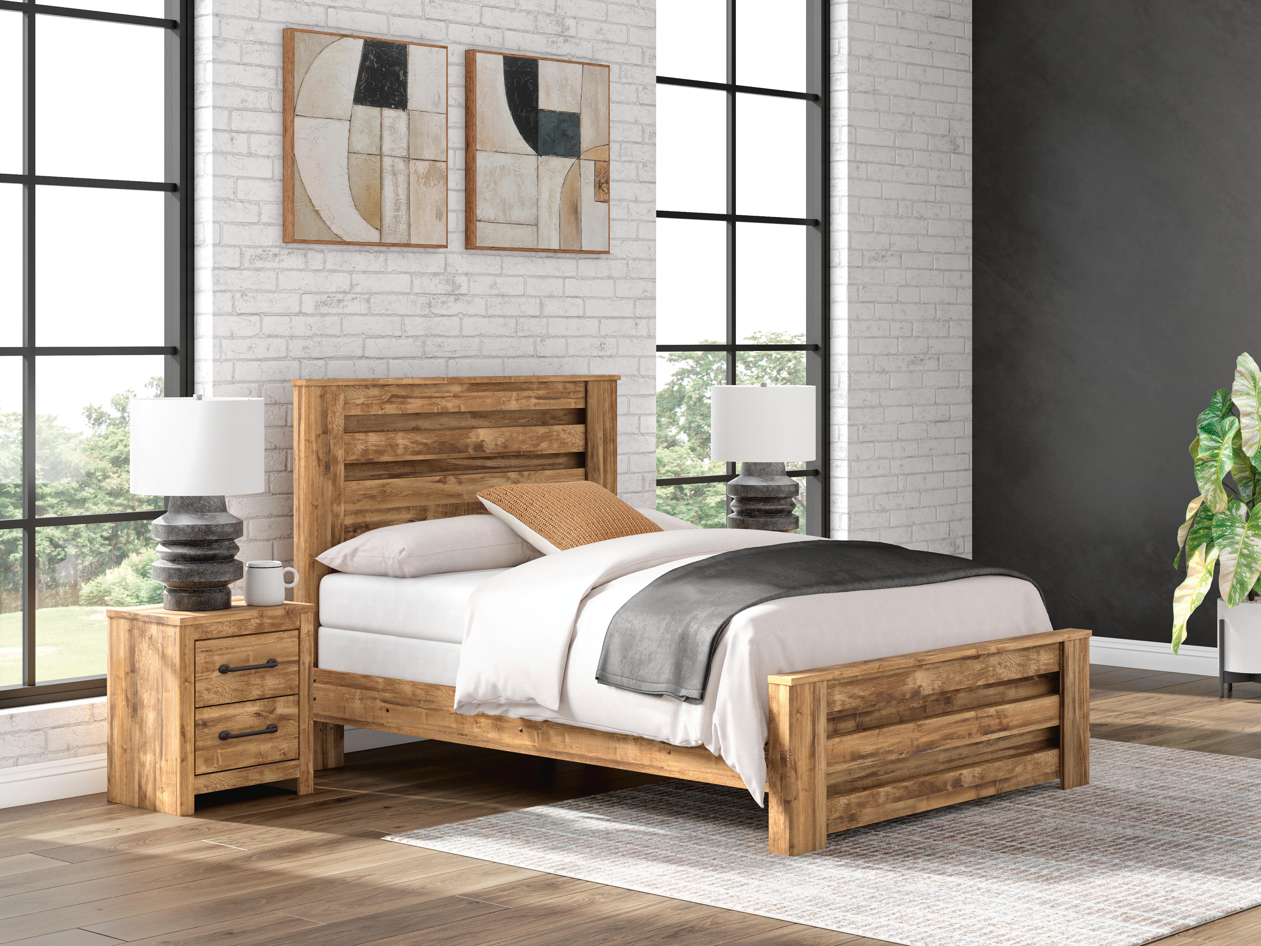 Branstony Queen Panel Bed, Brown, rollover