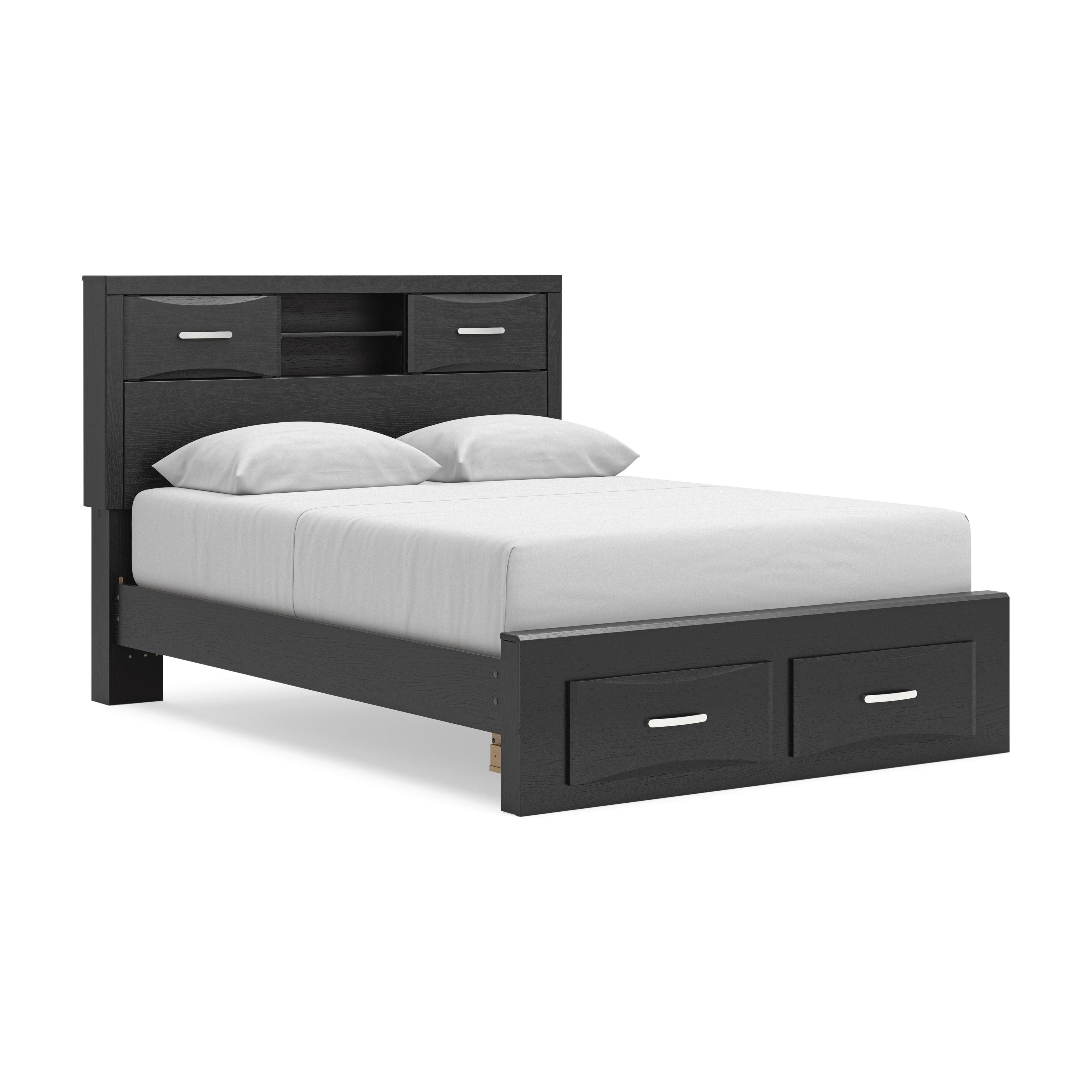 B3. Stabotta Queen Bookcase Storage Bed