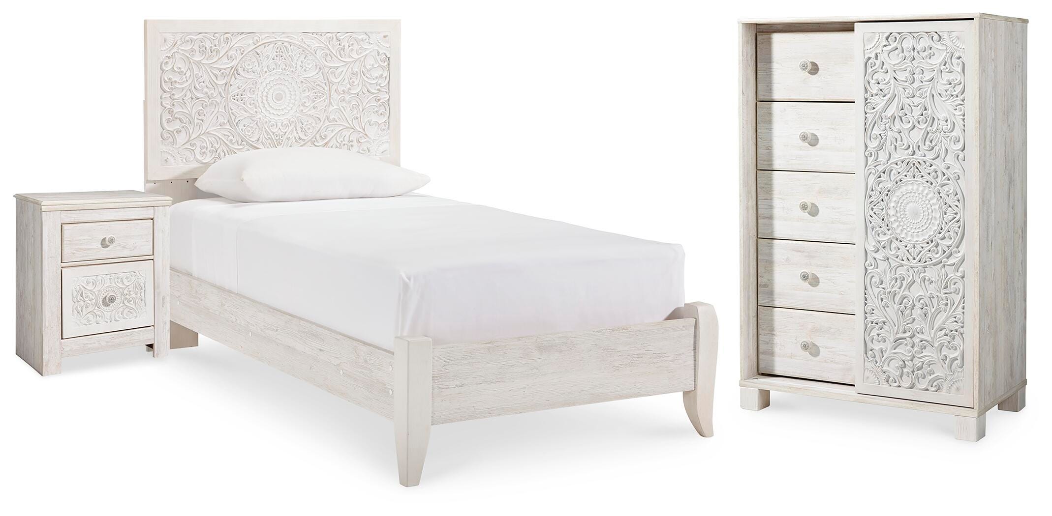 Cama, cómoda y mesita de noche Paxberry para dos personas - image 2
