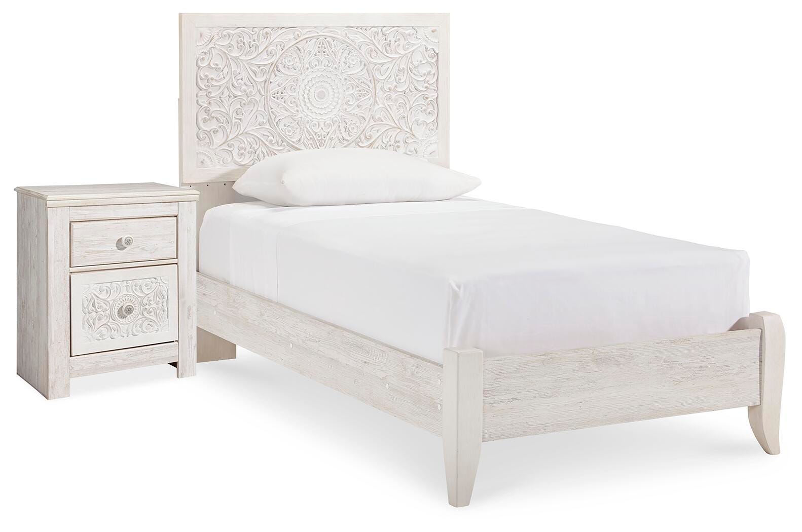 Paxberry Twin Panel Bed and Nightstand - image 1