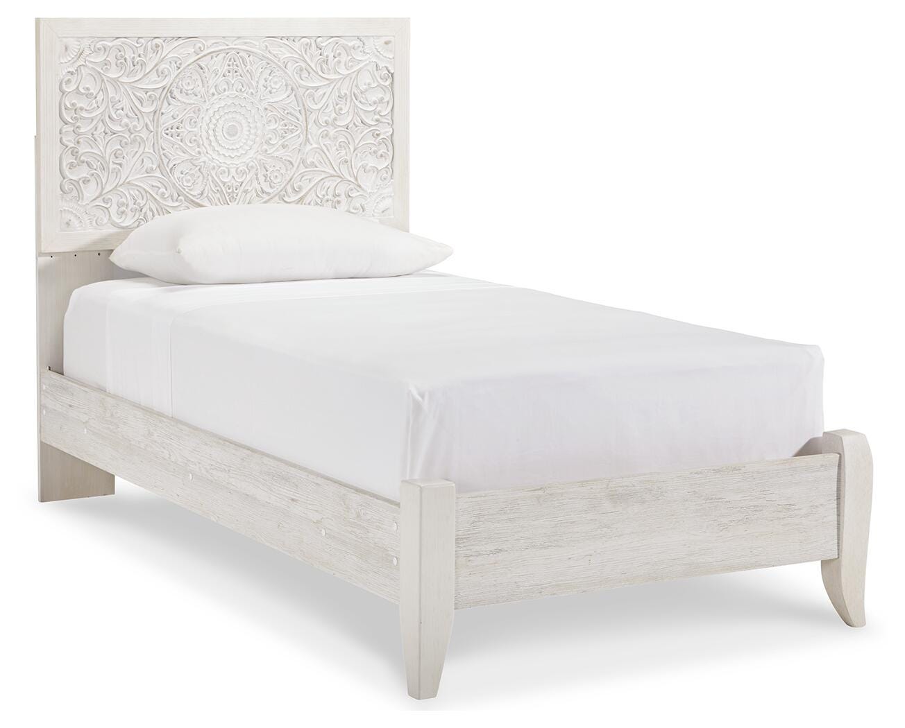 Paxberry Twin Panel Bed, Whitewash, large