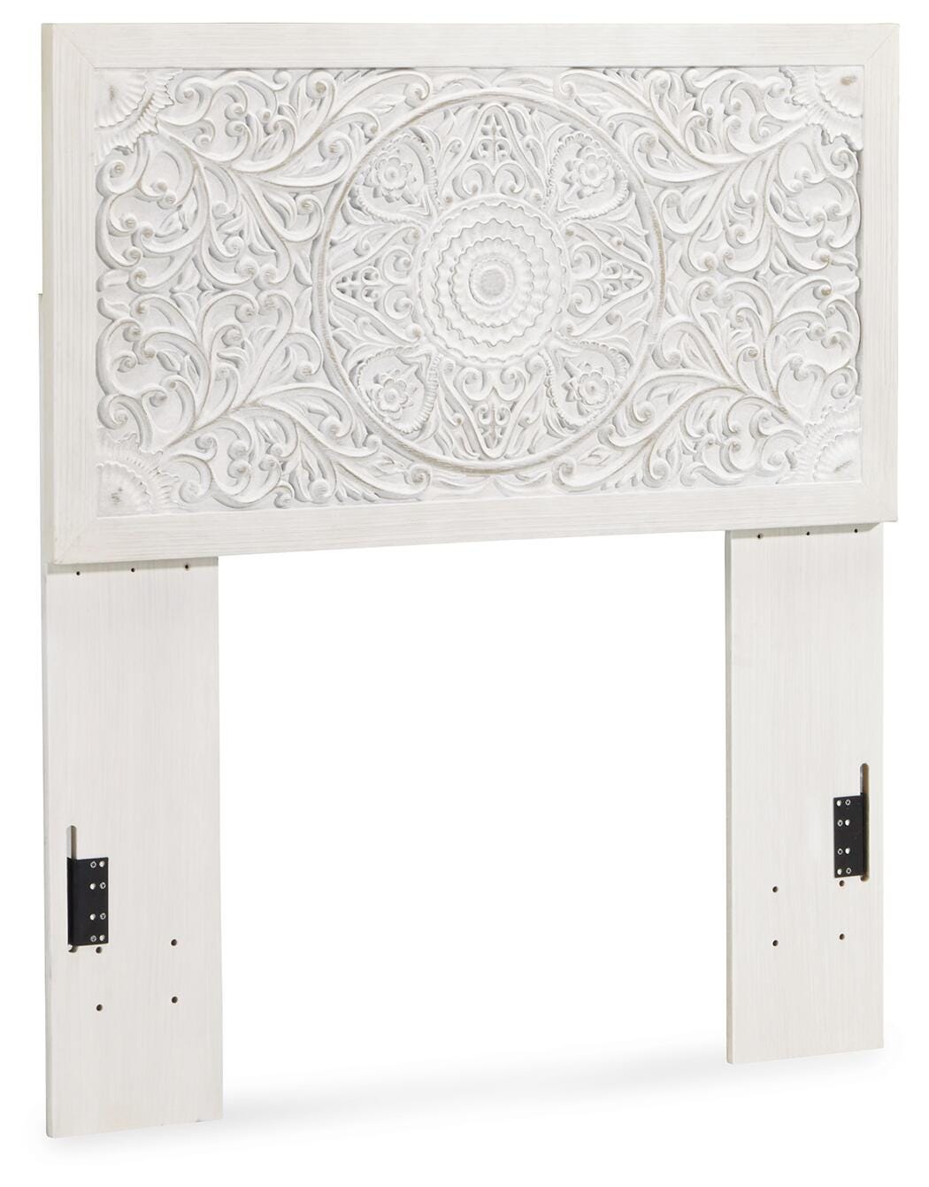 Paxberry Twin Panel Headboard, Whitewash, large