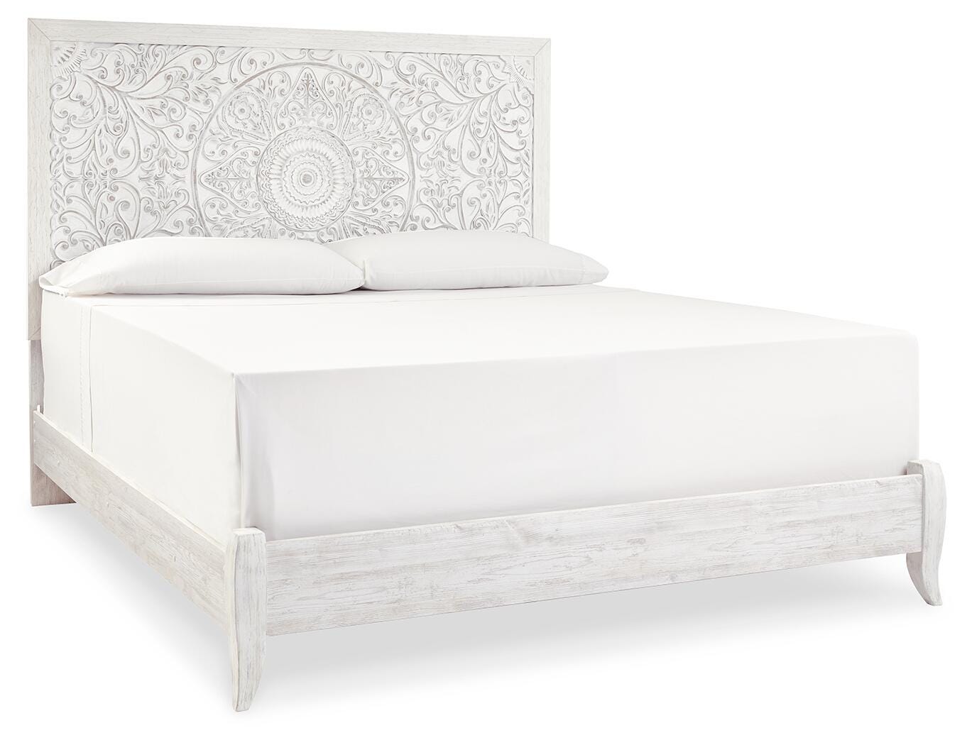 Paxberry King Panel Bed, Whitewash, large