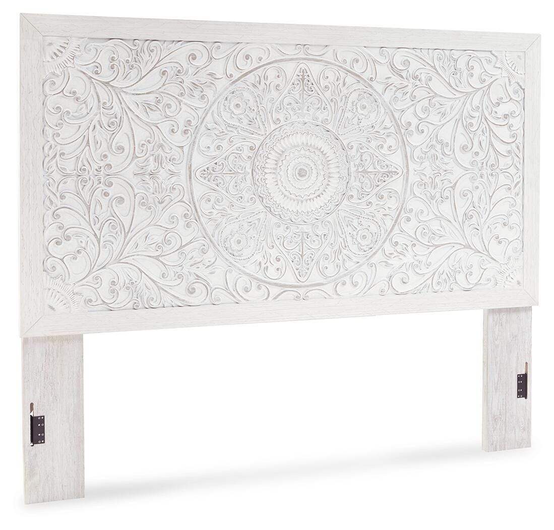 Paxberry King Panel Headboard, Whitewash, large