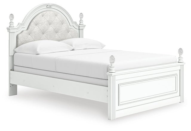Maylilly Full Upholstered Panel Bed, White