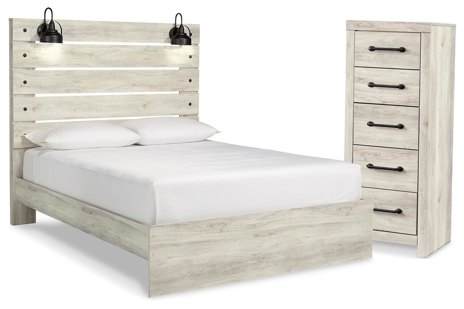 Cama con paneles tamaño queen y cómoda Cambeck - image 1