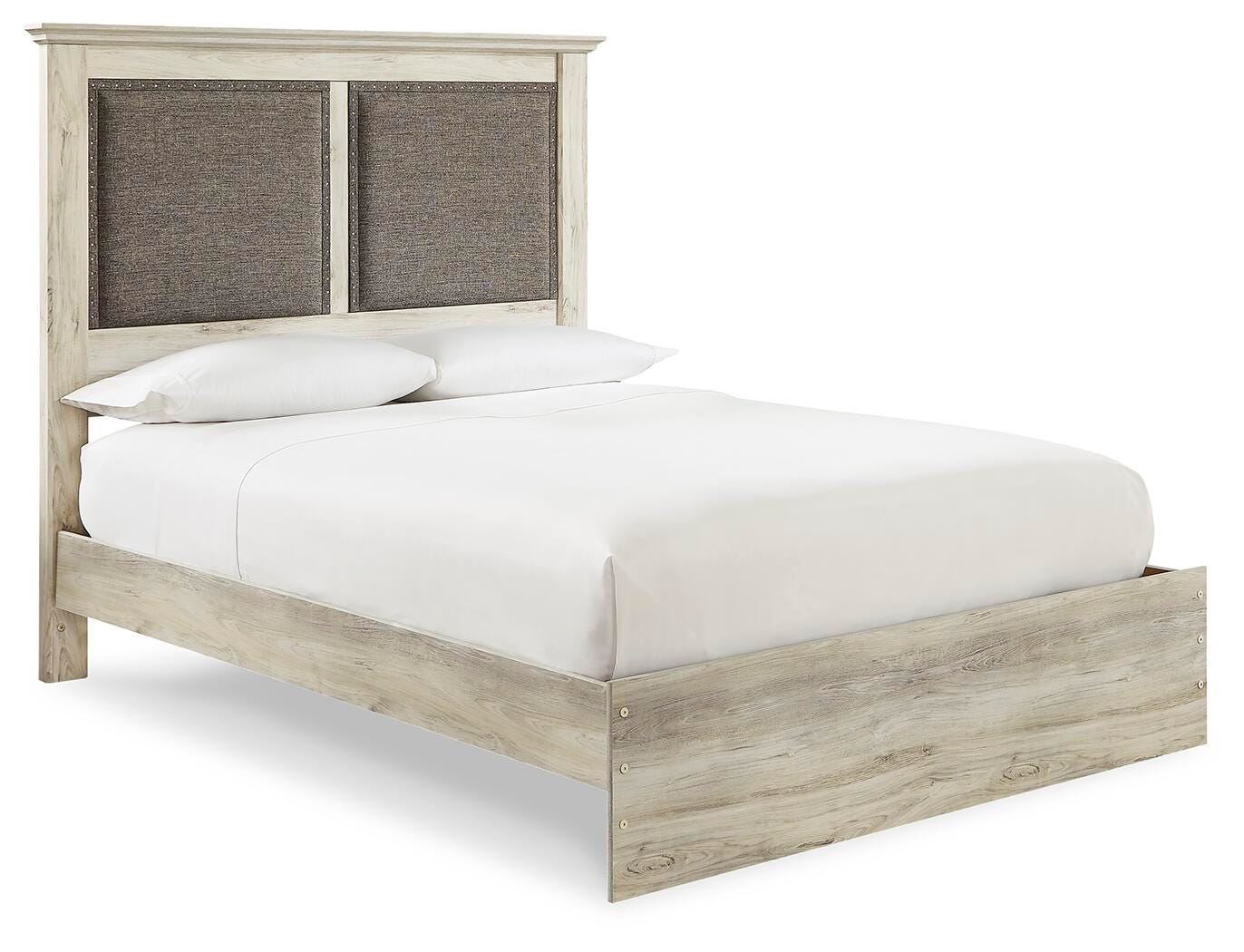 Cambeck King Upholstered Panel Bed, Whitewash, large