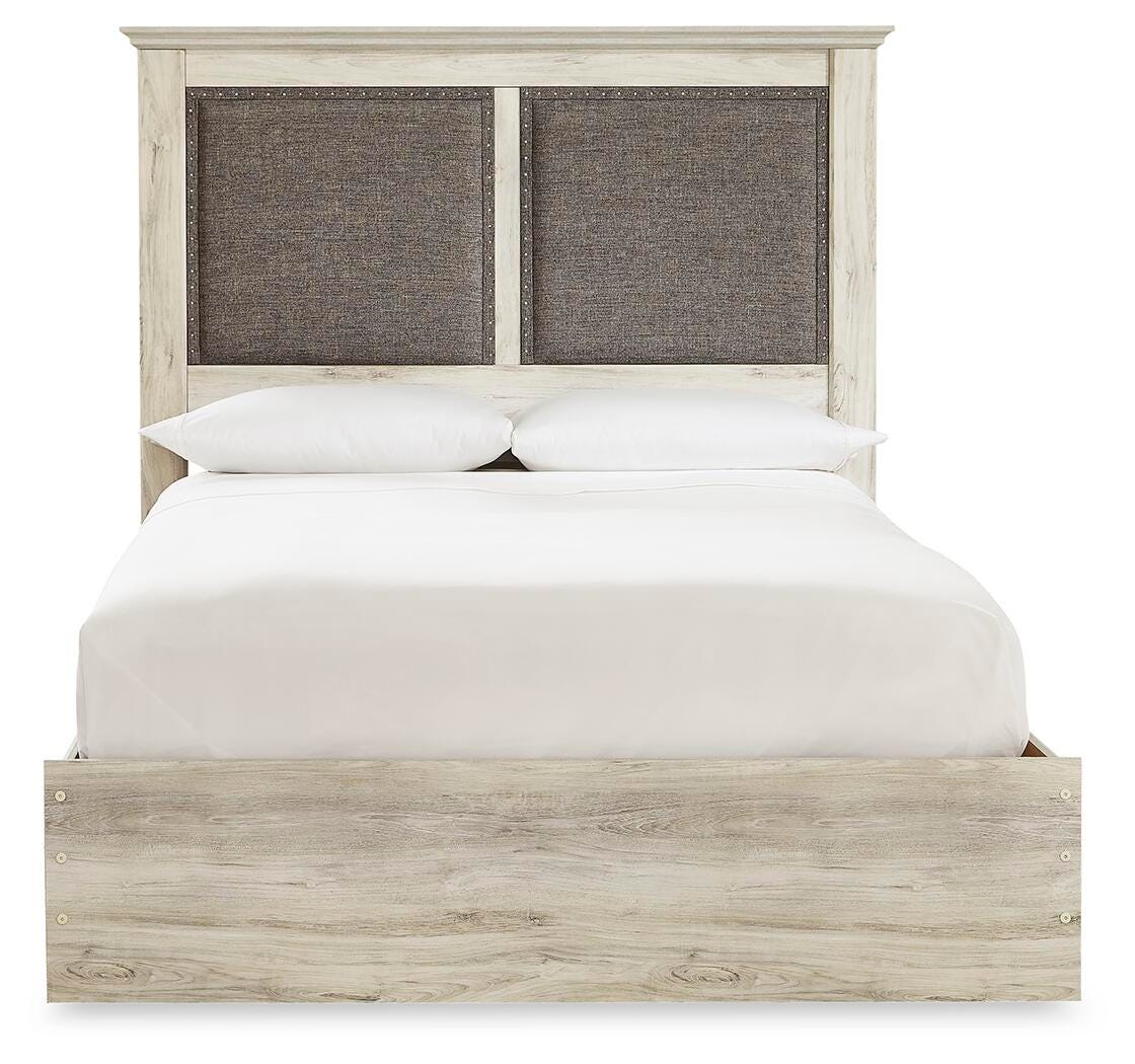 Cambeck King Upholstered Panel Bed, Whitewash, large