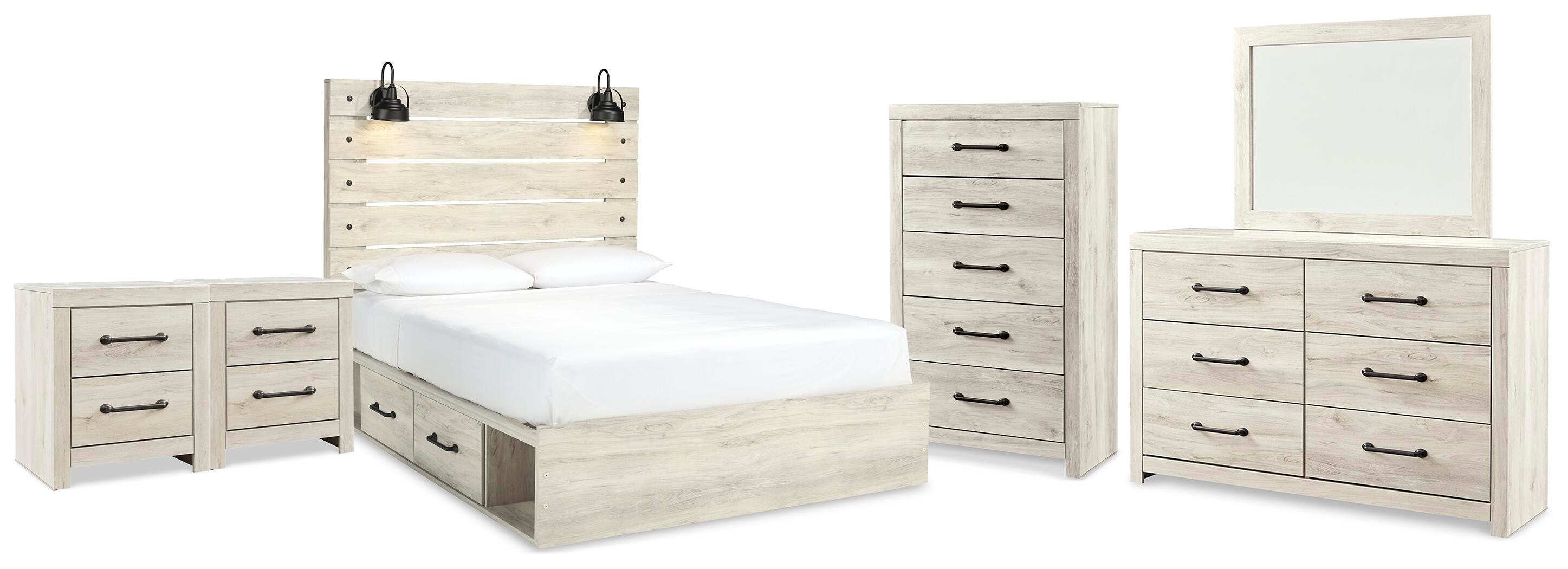 Cambeck Queen Panel Bed with Storage, Dresser, Mirror, Chest and 2 Nightstands - image 1