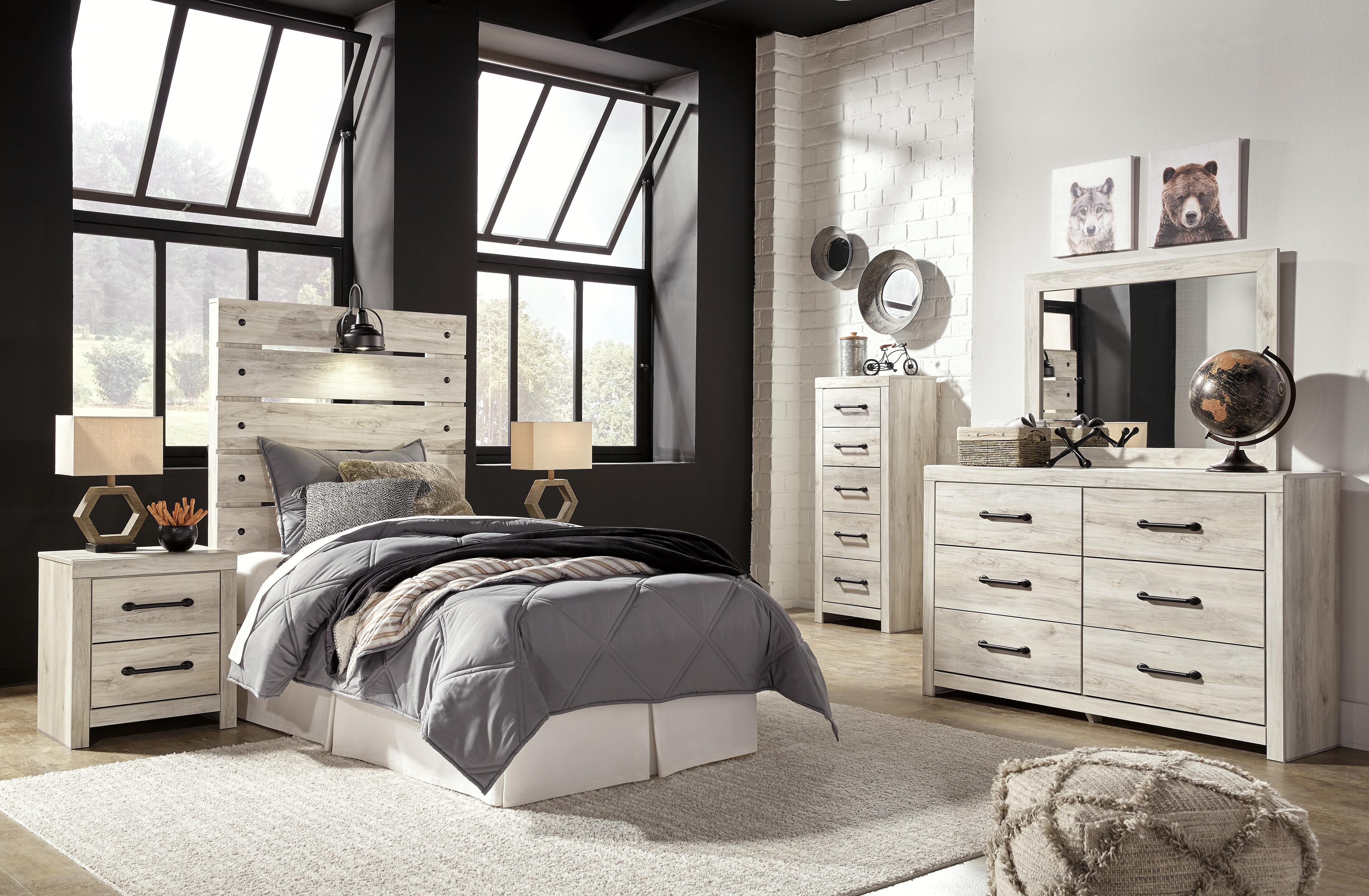 Cama de panel Queen con almacenamiento, cómoda, baúl y 2 mesitas de noche Cambeck - image 29