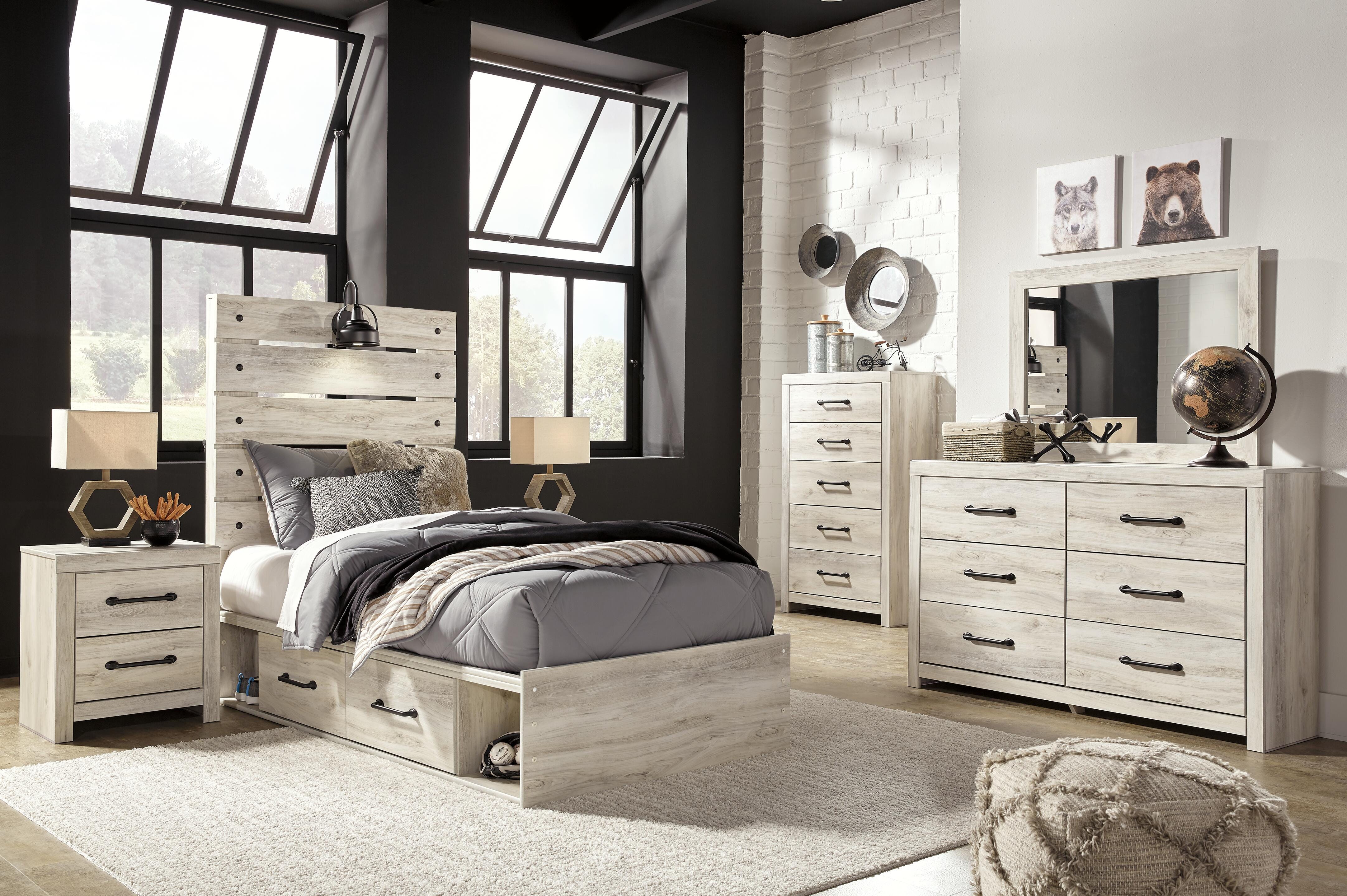 Cambeck Twin Panel Bed with 4 Storage Drawers - image 6