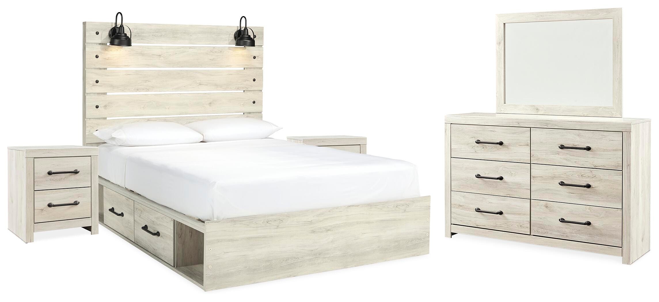 Cambeck Queen Panel Bed with Storage, Dresser, Mirror and 2 Nightstands - image 2