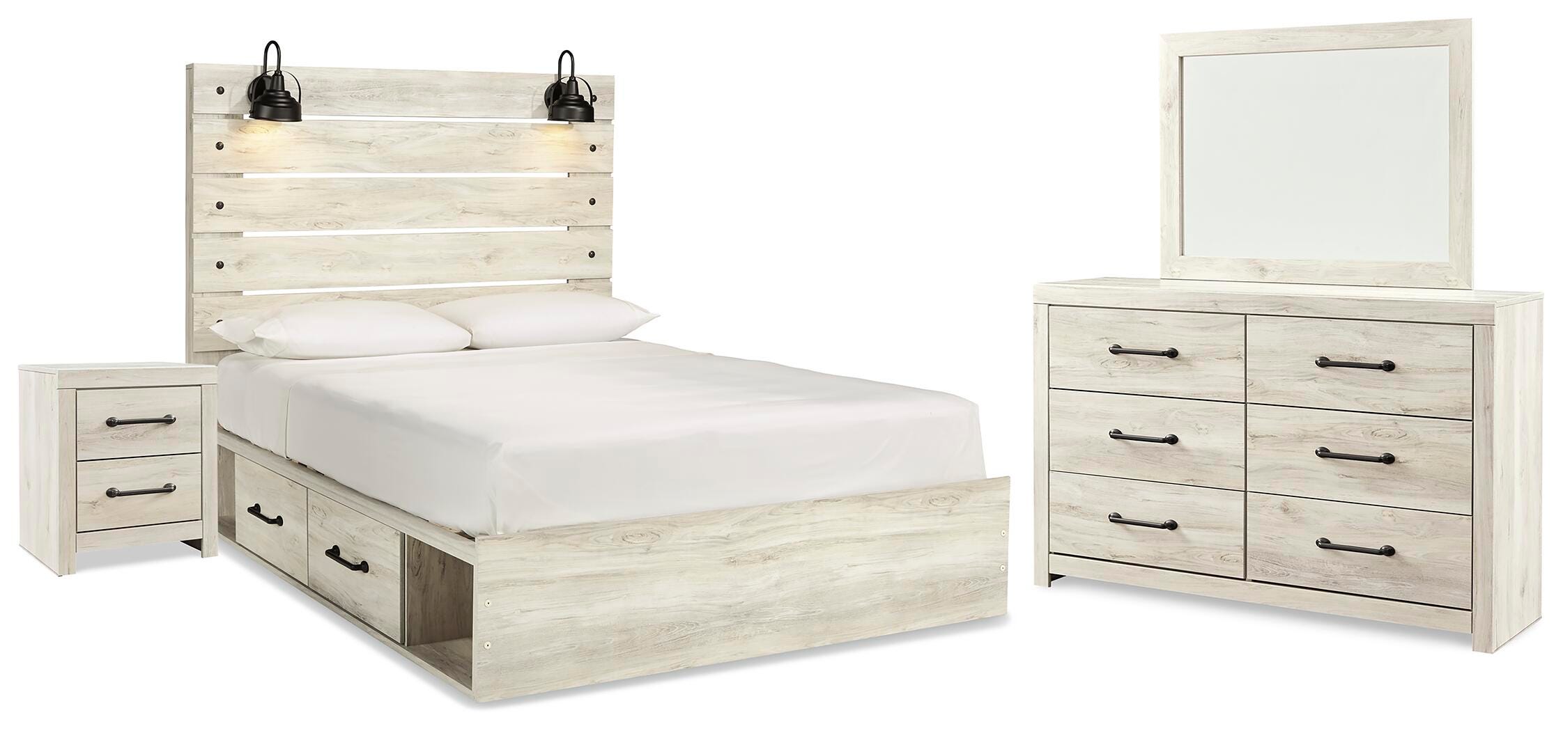 Cambeck Queen Panel Bed with Storage, Dresser and Mirror - image 2