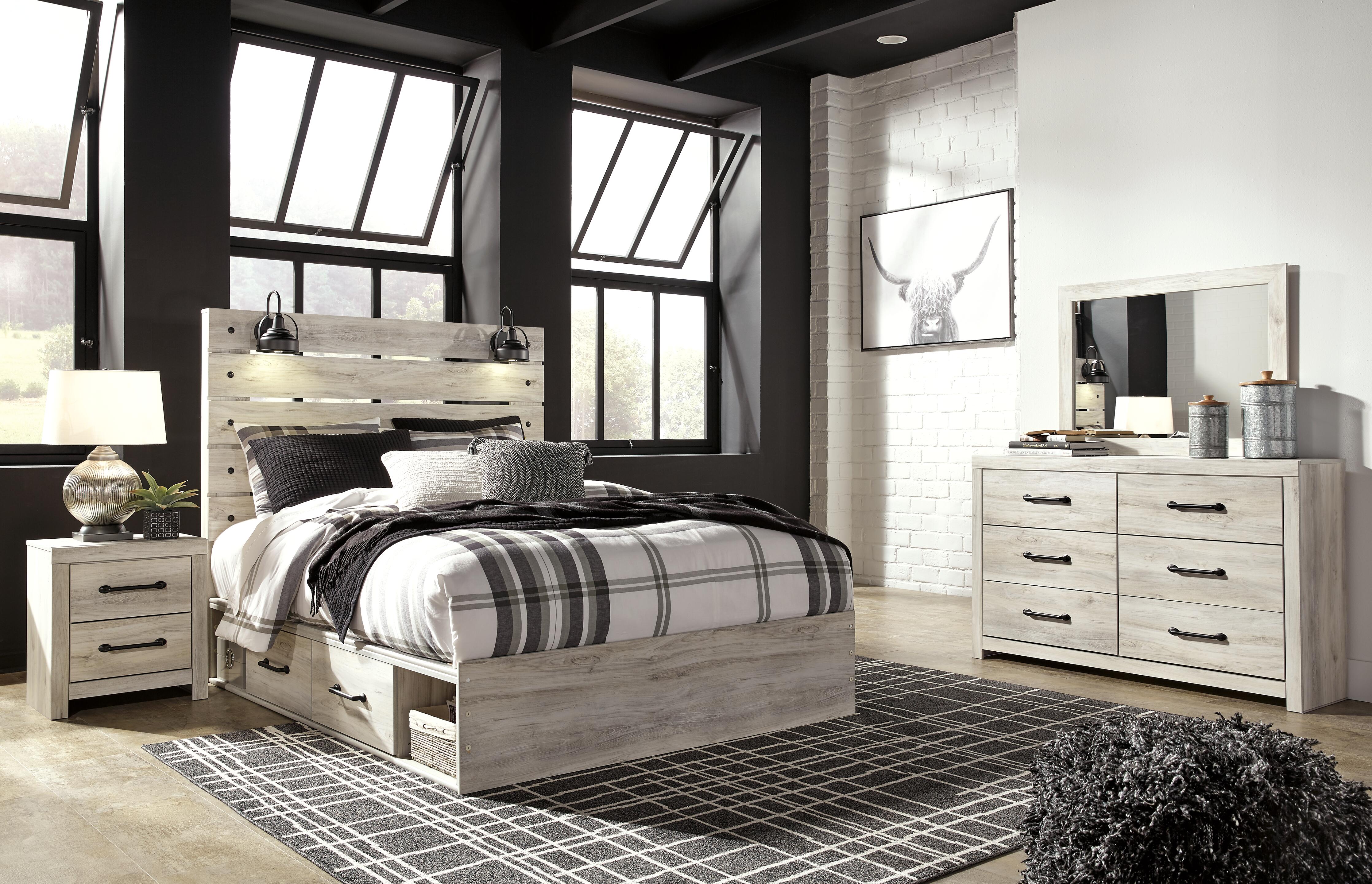 Cambeck Queen Panel Bed with Storage, Dresser, Mirror and 2 Nightstands - image 1